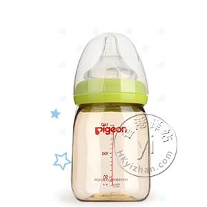 香港代购 贝亲母乳实感宽口奶瓶 Pigeon PPSU Nursing Bottle(5安160毫升0个月以上)